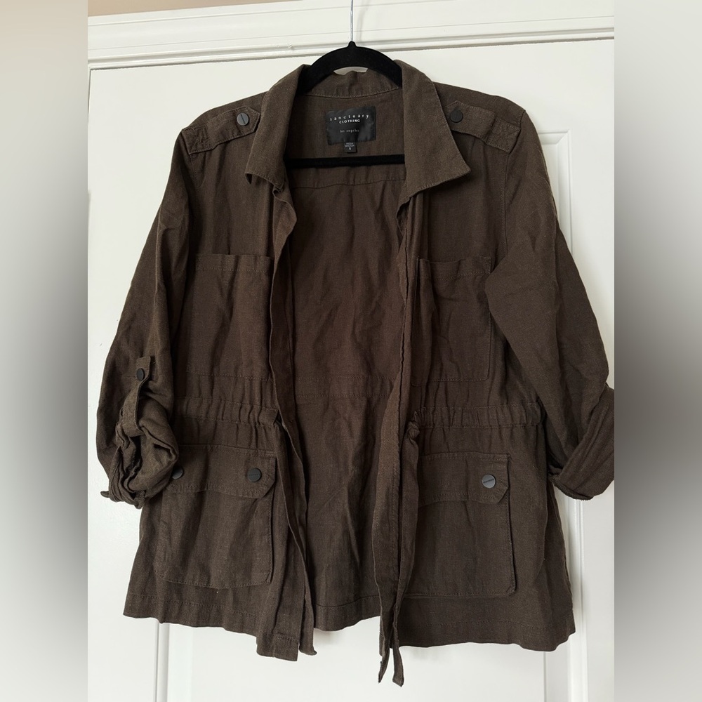Sanctuary linen blend utility jacket